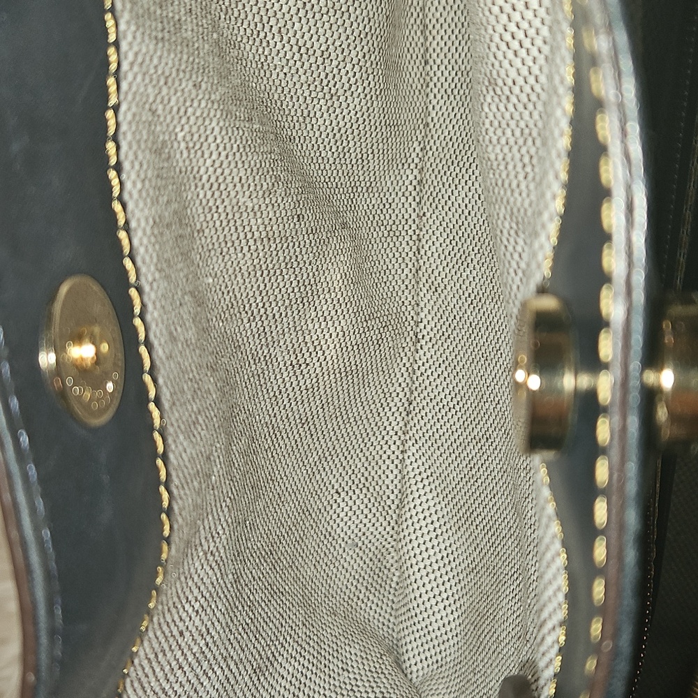 Dooney & Bourke Navy Barlow Bag  Florentine Leather - LARGE ZIPPERED - Picture 8 of 12